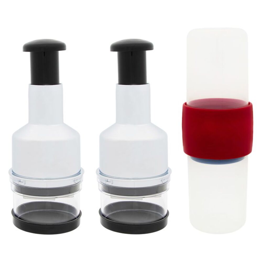 Gold Coast Two Handheld Food Chopper with On-the-Go! Snack Stack